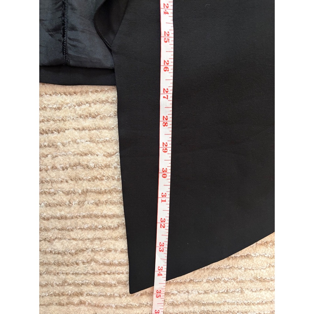 Eileen Fisher Woman Black 100% Silk Open Front Shawl Collar Vest 1X Longline - Picture 7 of 8